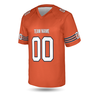 Alternative view of Orange Custom Chicago Football Jersey – Personalized Team Name & Number