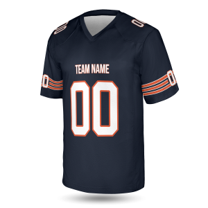 Alternative view of Navy Custom Chicago Football Jersey – Personalized Team Name & Number