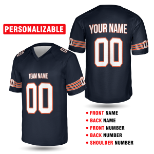 Navy Custom Chicago Football Jersey – Personalized Team Name & Number