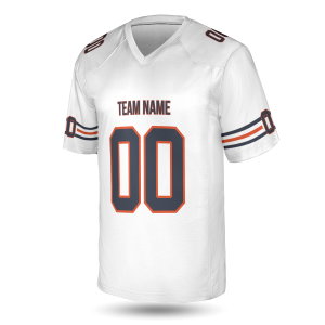 Alternative view of White Custom Chicago Football Jersey – Personalized Team Name & Number