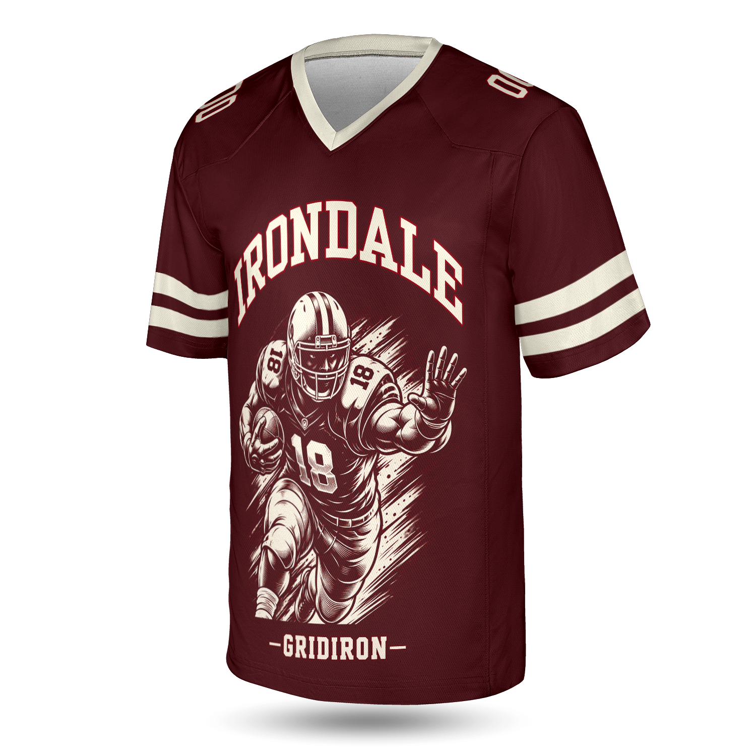 Burgundy Irondale Football Jersey – Personalized Team Name & Number - Image 2