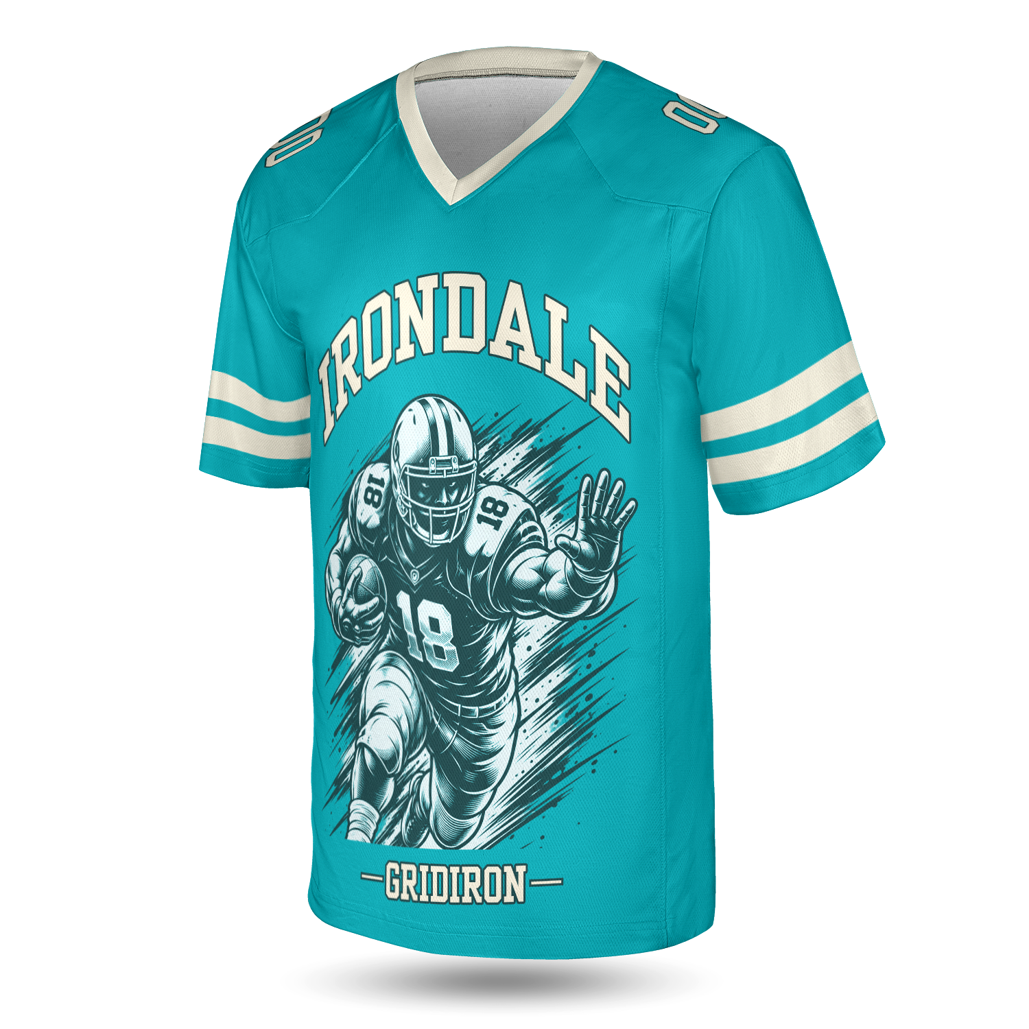 Teal Irondale Football Jersey – Personalized Team Name & Number - Image 2
