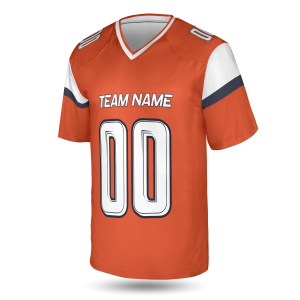 Alternative view of Orange Custom Denver Football Jersey – Personalized Team Name & Number