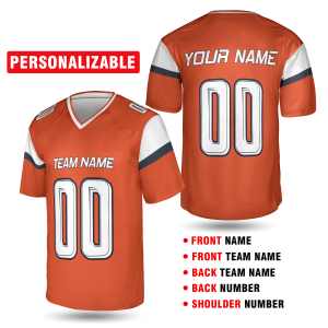 Orange Custom Denver Football Jersey – Personalized Team Name & Number