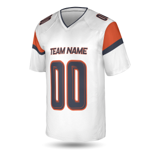 Alternative view of White Custom Denver Football Jersey – Personalized Team Name & Number