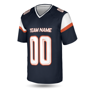 Alternative view of Navy Custom Denver Football Jersey – Personalized Team Name & Number