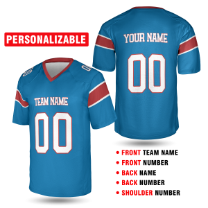 Blue Carolina Football Jersey – Personalized Team Name & Number