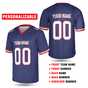 Navy New York Football Jersey – Personalized Team Name & Number