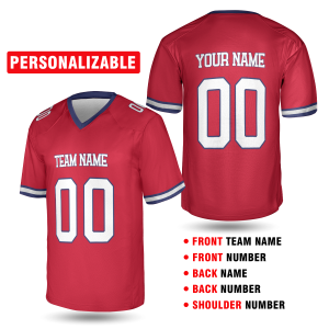 Red New York Football Jersey – Personalized Team Name & Number