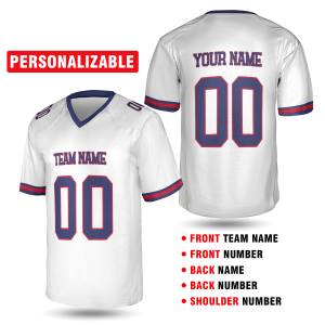 White New York Football Jersey – Personalized Team Name & Number