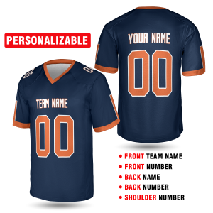 Navy Chicago Football Jersey – Personalized Team Name & Number