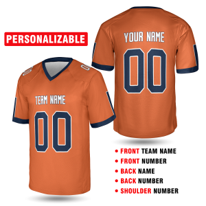 Orange Chicago Football Jersey – Personalized Team Name & Number