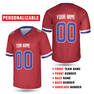 Red Washington Football Jersey – Personalized Team Name & Number