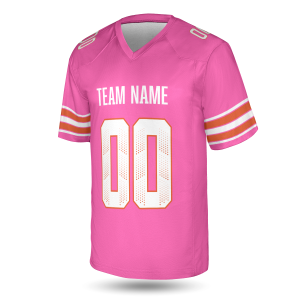 Alternative view of Pink Miami Retro Football Jersey – Personalized Team Name & Number