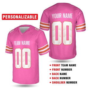 Pink Miami Retro Football Jersey – Personalized Team Name & Number