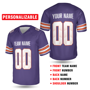 Purple Miami Retro Football Jersey – Personalized Team Name & Number